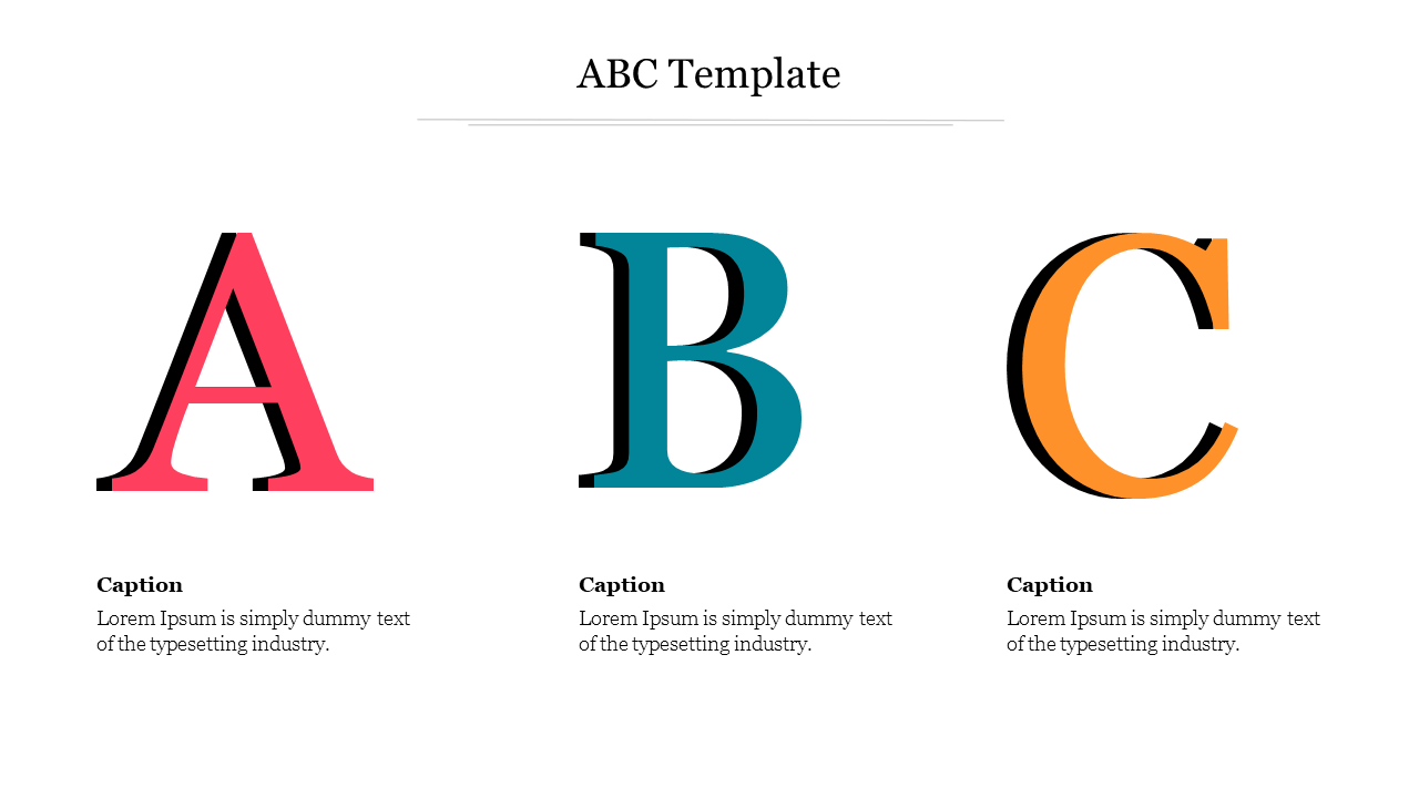 Free - Creative ABC Template Presentation Slide